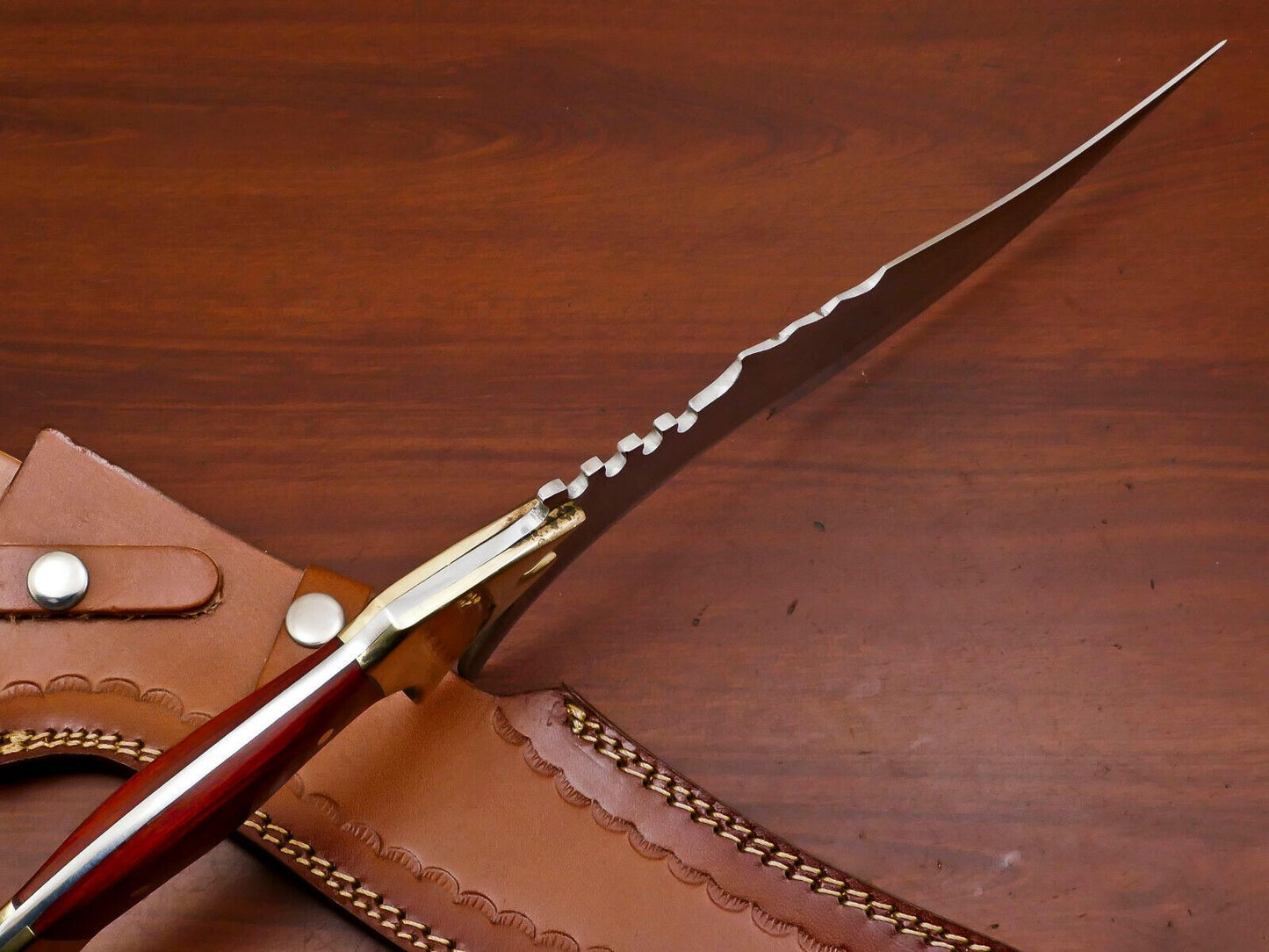 Handmade 12-Inch D2 Steel Fixed Blade Full Tang Bowie Hunting Knife