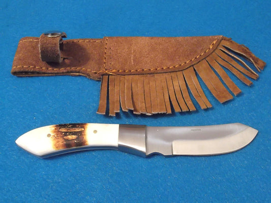 Compact Skinner Knife – 7.1" Full Tang Stainless Steel Blade with Wood Handle & Sheath