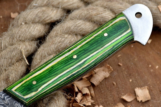 Custom Handmade Forged Damascus Steel Kitchen Chef Knife – 12" Overall, 7" Blade