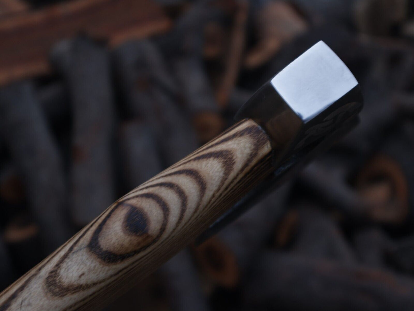 Hand Forged 18 Inch Viking Axe Carbon Steel Blade with Ash Wood Handle and Leather Sheath