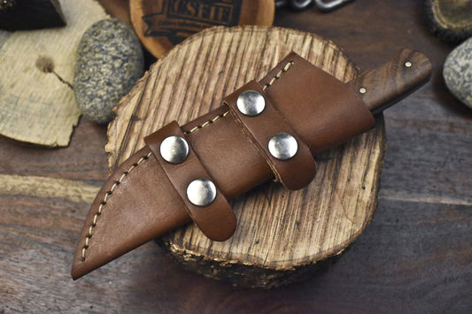 Damascus Skinner Knife Twist Pattern Corian Handle – Custom Handmade Hunting Knife Gift