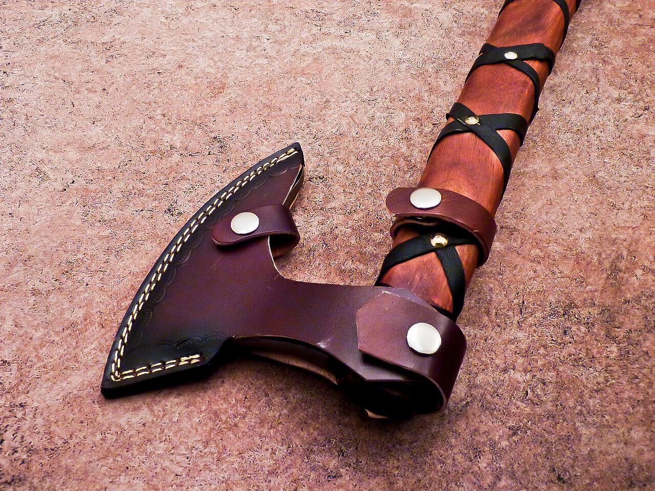 Handcrafted Carbon Steel Viking Axe – 24-Inch Bearded Camping Tomahawk