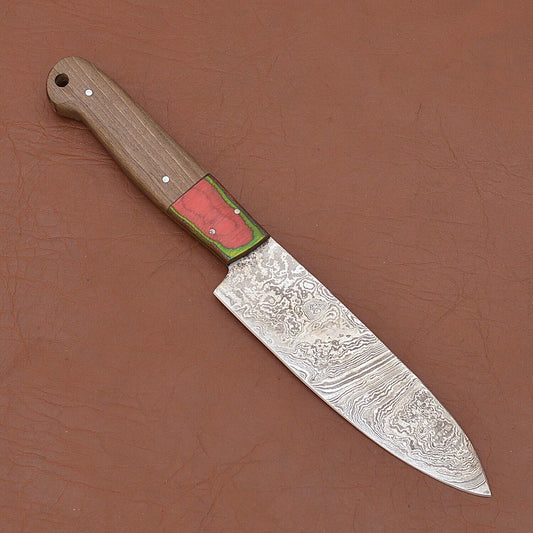 Premium Handmade Damascus Steel Fillet Chef Knife with Elegant Pakka Wood Handle