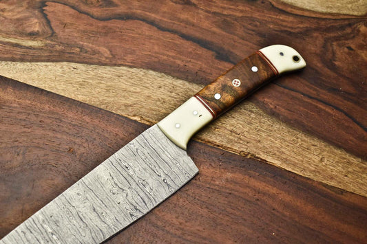 12.0" Hand-Forged Damascus Steel Chef Knife – Full Tang Kitchen Knife