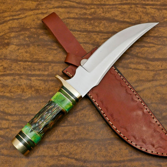 Custom Handmade D2 Steel Bowie Knife | Hunting & Outdoor Fixed Blade 12"