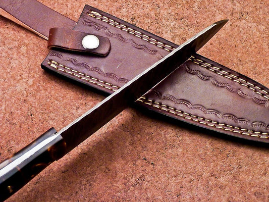 Professional Damascus Steel Chef Knife 13" Resin Handle Handmade