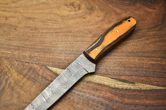 Exclusive Handmade Damascus Steel Full Tang Chef Knife – Rare Artisan Kitchen Blade