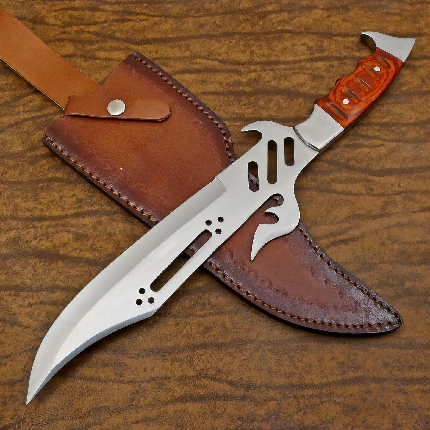 Rugged 12-Inch D2 Steel Full Tang Huge Bowie Hunting & Outdoor Knife