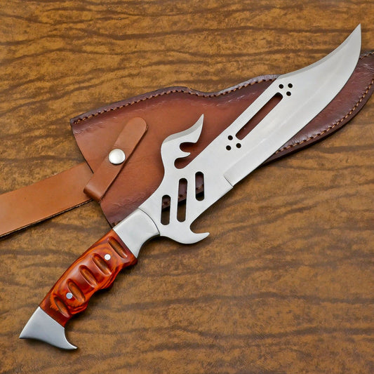 Rugged 12-Inch D2 Steel Full Tang Huge Bowie Hunting & Outdoor Knife