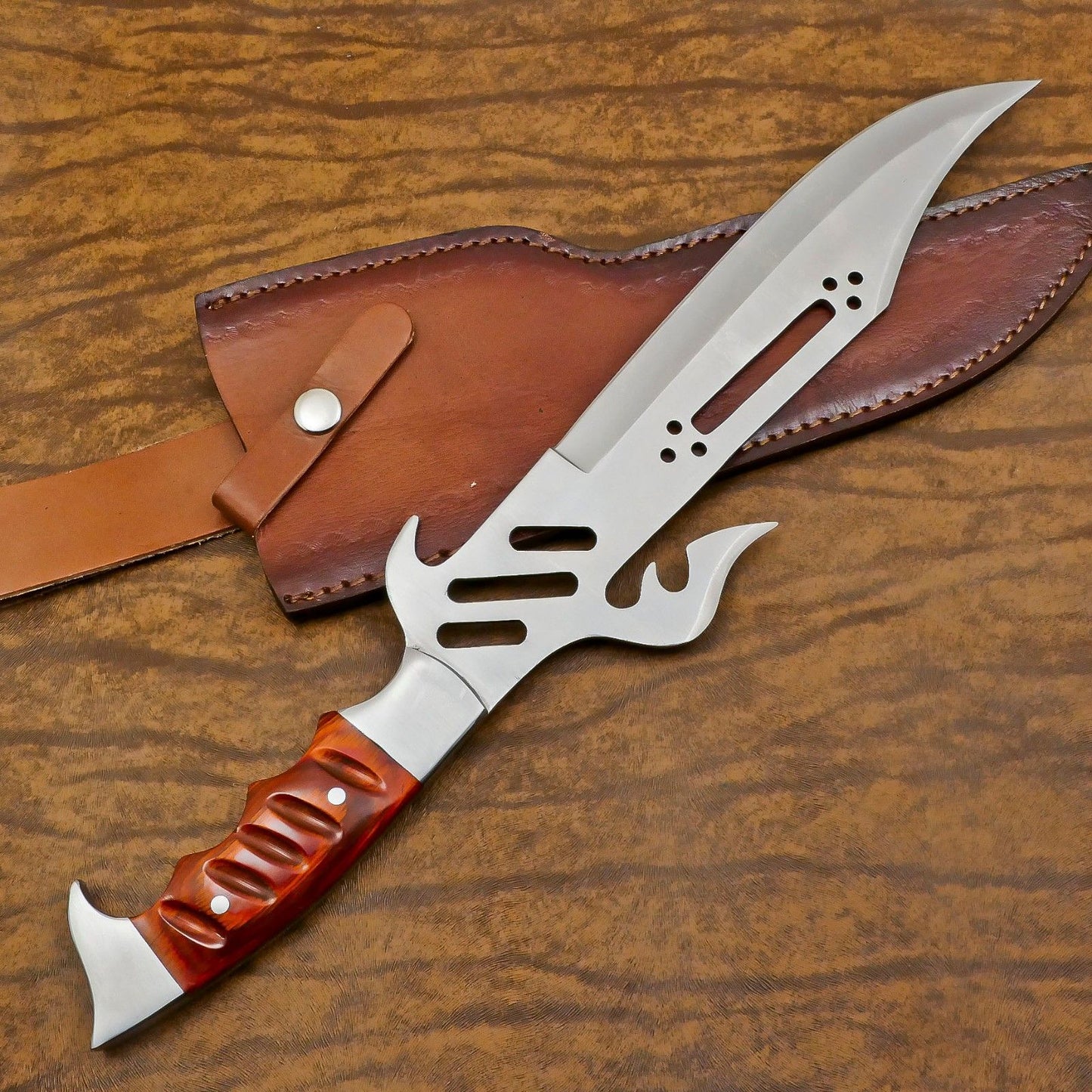 Rugged 12-Inch D2 Steel Full Tang Huge Bowie Hunting & Outdoor Knife