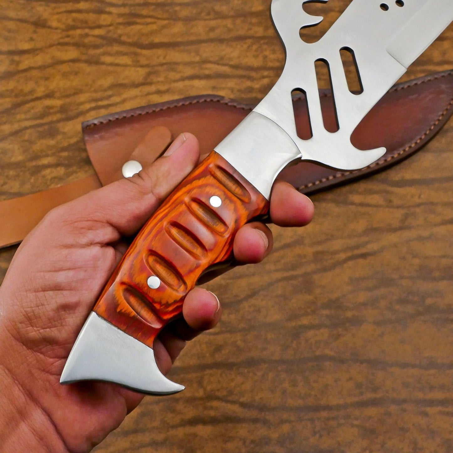 Rugged 12-Inch D2 Steel Full Tang Huge Bowie Hunting & Outdoor Knife