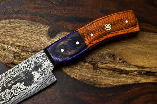 Handmade Damascus Steel Chef Knife – Full Tang Kitchen Knife with 7" Blade & 5" Handle