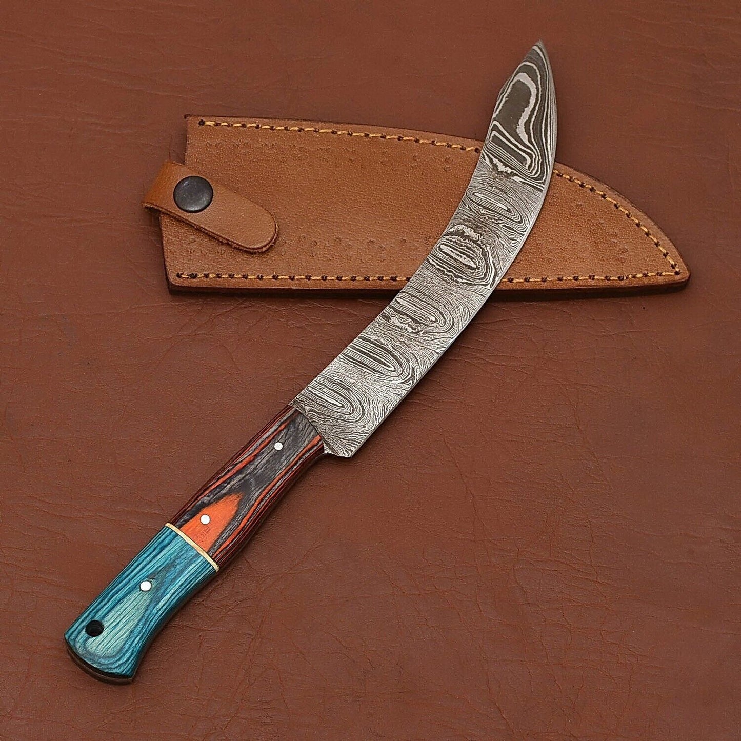 Handmade Damascus Steel Fillet Knife – Durable Pakka Wood Handle