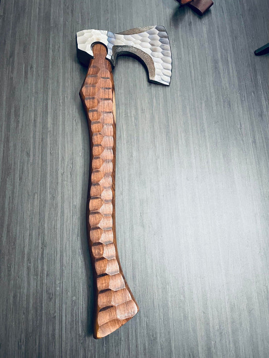 Custom Handmade Steel Viking Axe Hand Forged Axe with Leather Sheath