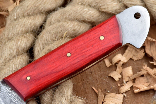 Hand Forged Custom Damascus Steel Kitchen Chef Knife with Leather Sheath – 11 Inch Full Tang