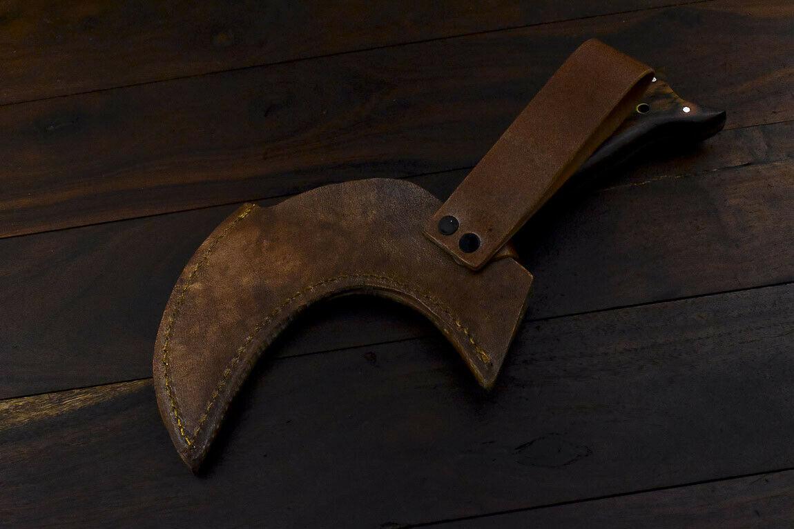 Custom Handmade Damascus Steel Hard Wood Hunting Clever Chopper Axe Knife