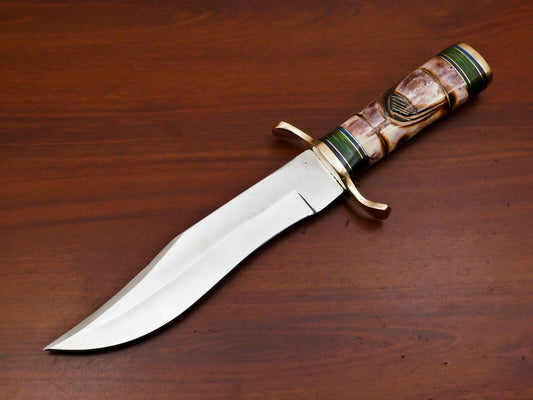 Handmade 12 Inch D2 Clip Point Fixed Blade Hunting Bowie Knife