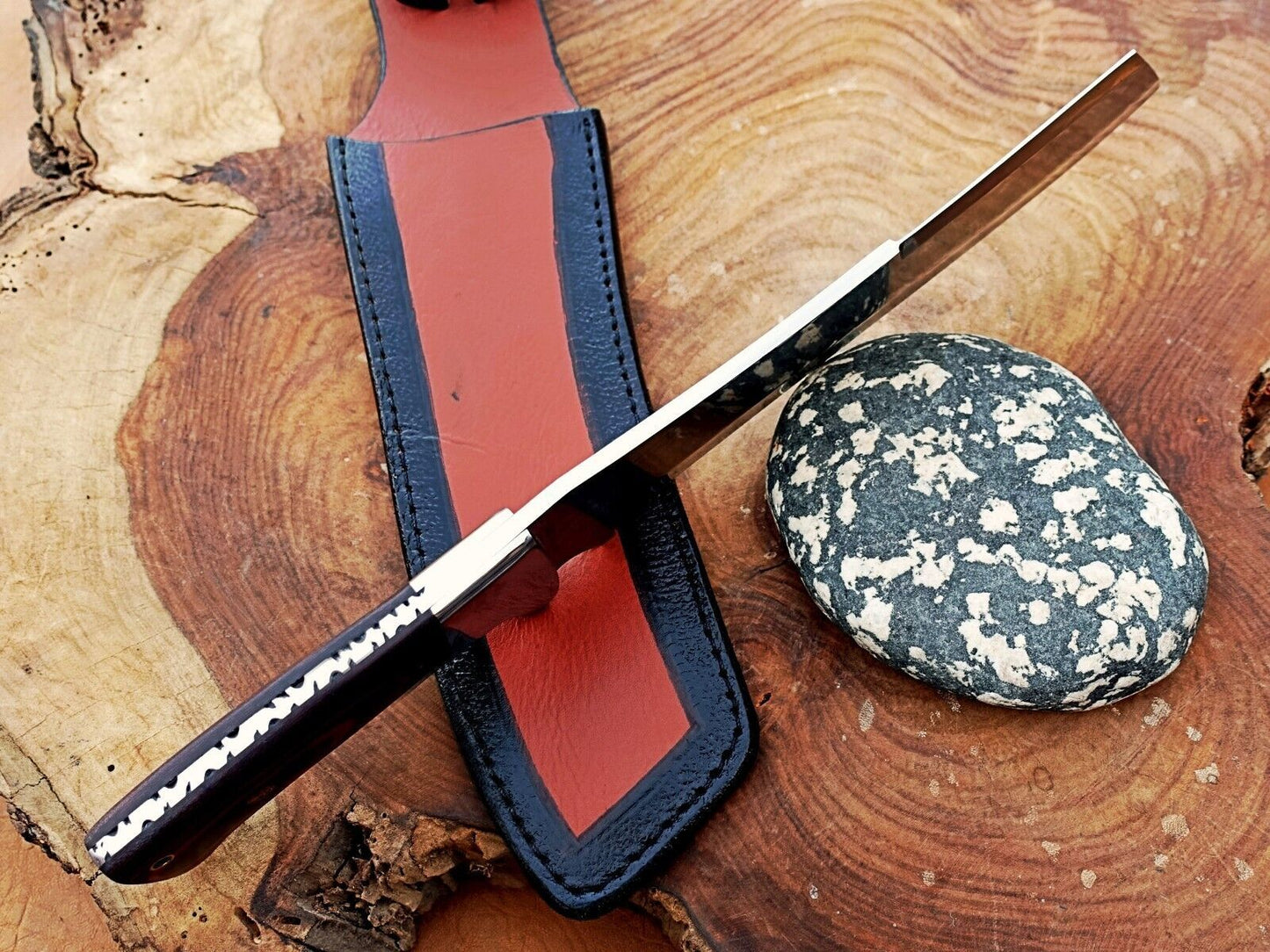 D2 Steel Custom High Polish Full Tang Tactical Bowie Knife with Micarta Handle