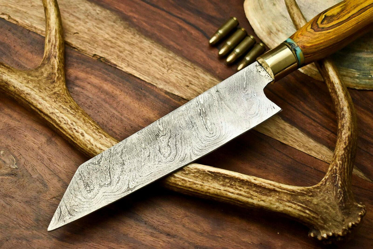 Hand Made Damascus Steel Chef Knife | Hard Wood Handle