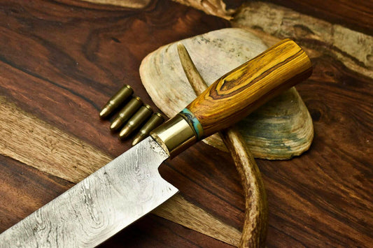 Hand Made Damascus Steel Chef Knife | Hard Wood Handle