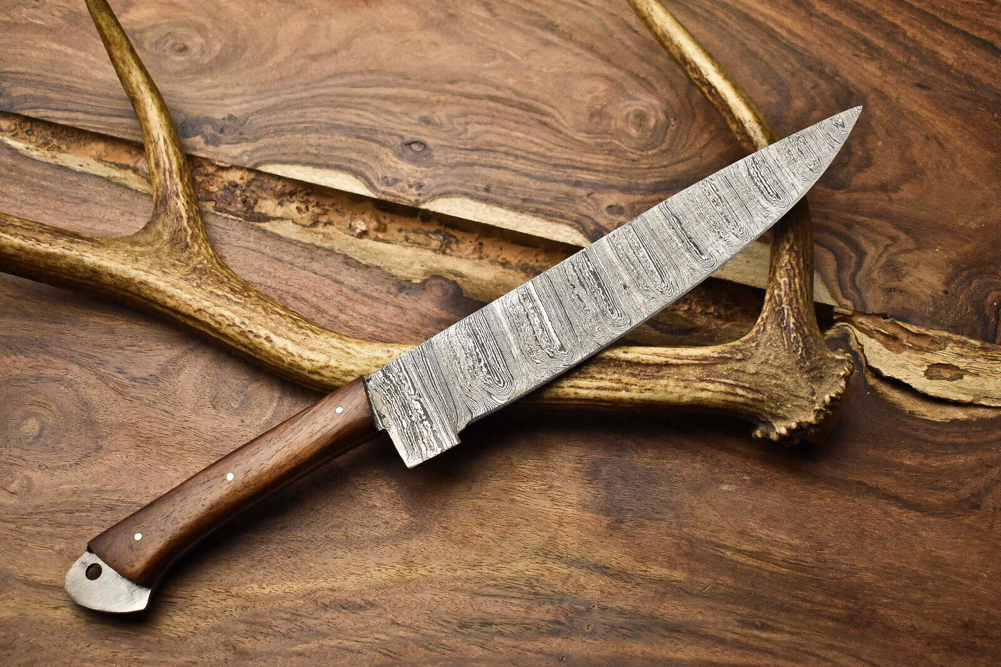 13.0" Custom Handmade Damascus Steel Kitchen Chef Knife | Full Tang