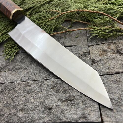 13" Custom Hand Forged D2 Steel Chef Meat Cleaver Knife with Leather Handle