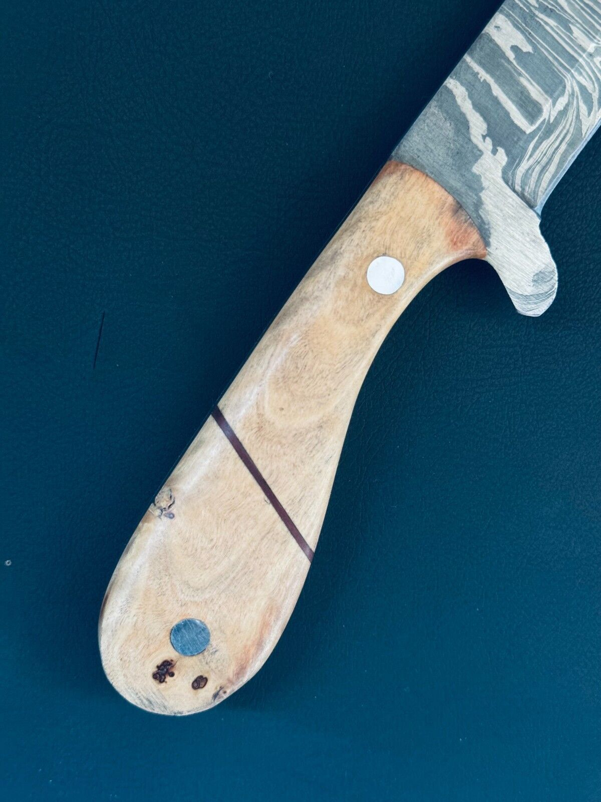 Best Cowboy Damascus Steel Bull Cutter Knife Custom Bull Cutter Knife With Wood Handle
