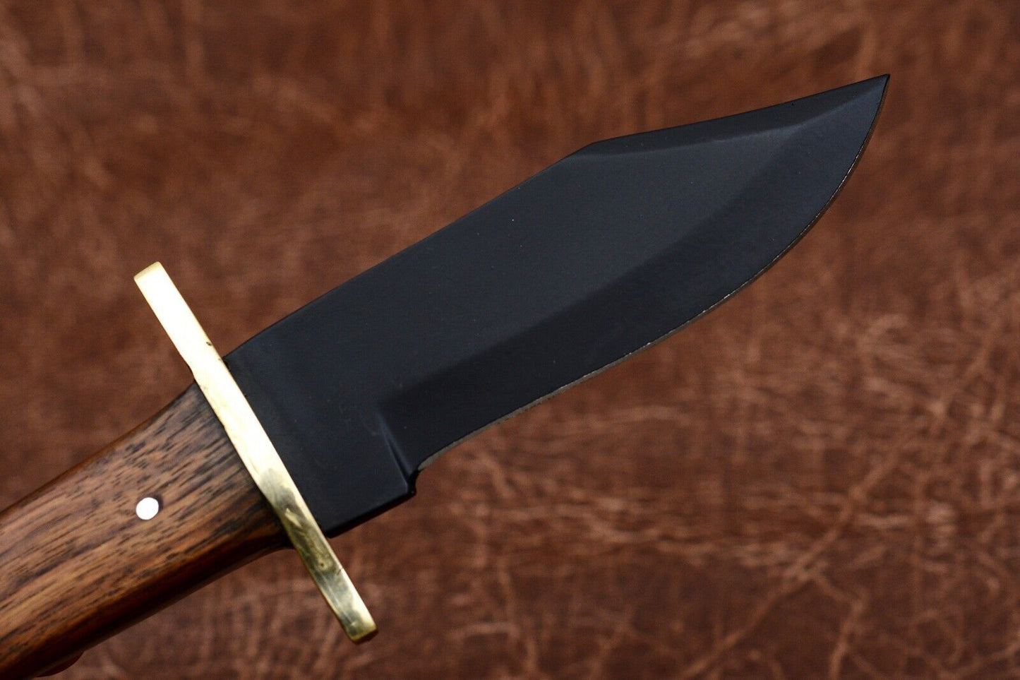 Custom Forged Carbon Steel Handmade Survival Camping Bowie Knife With Wood Handle