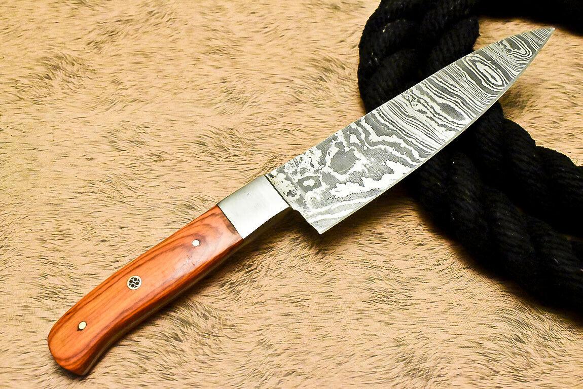 Custom Handmade Damascus Steel Hunting Chef Knife with Hard Wood Handle – 12"