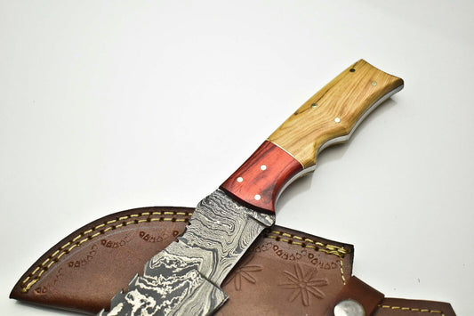 Rare Handmade Damascus Blade Camping Tracker Full Tang Knive