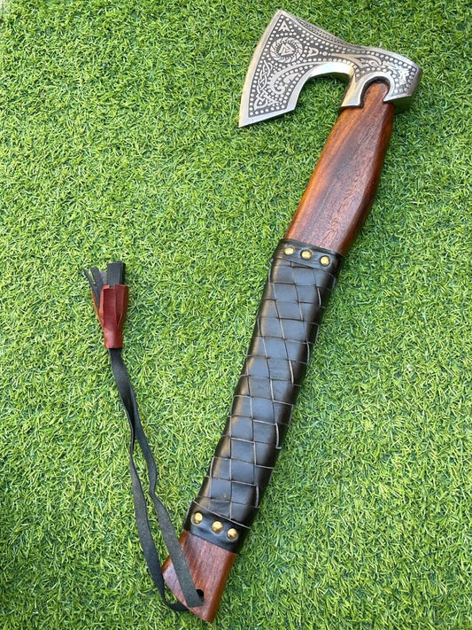 Custom Handmade Viking Axe Premium Carbon Steel War Axe Viking Combat Axe with Sheath