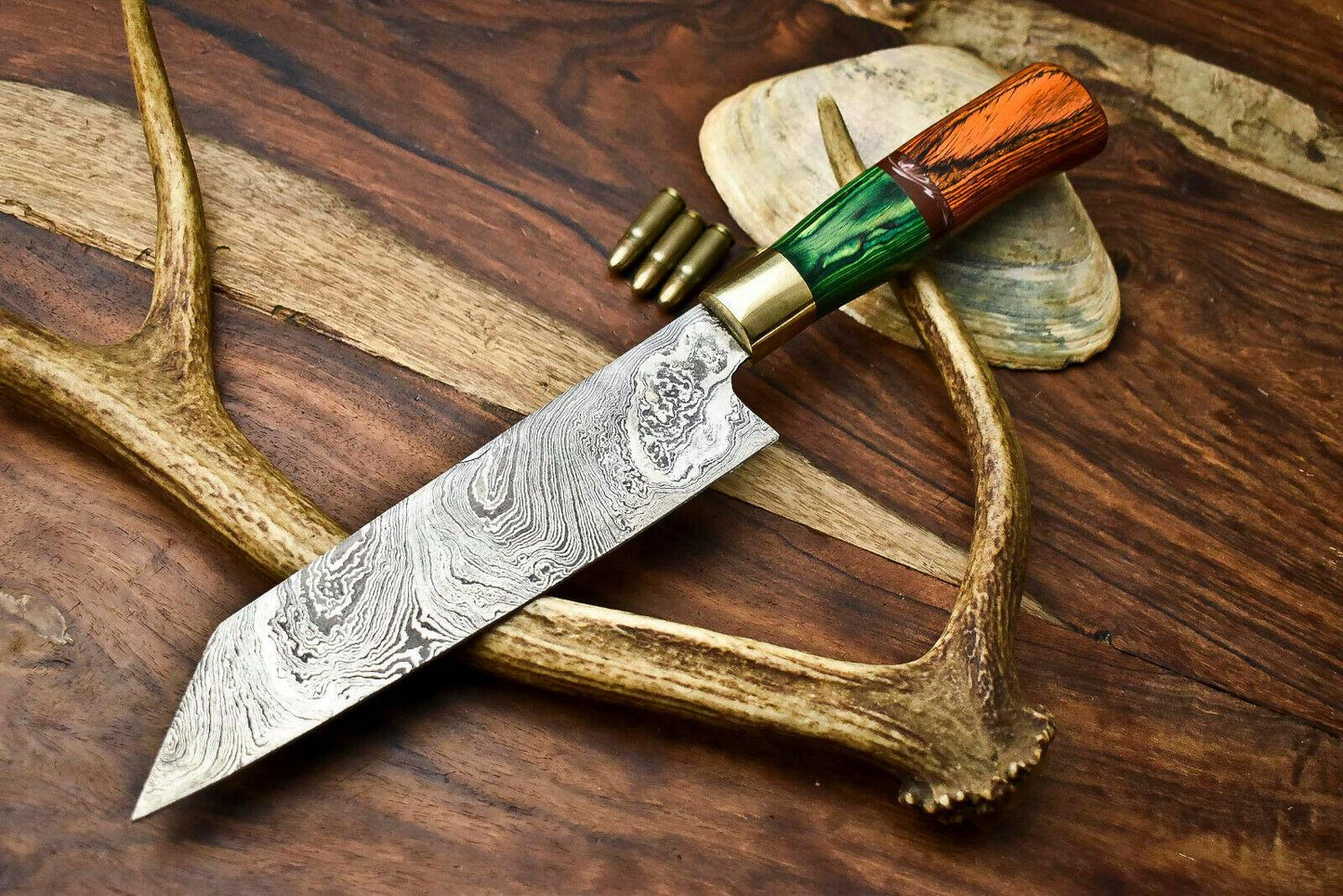 Premium Handcrafted Damascus Steel Chef Knife | Hard Wood Handle