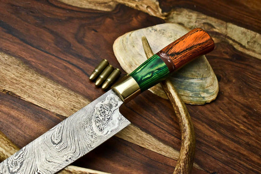 Premium Handcrafted Damascus Steel Chef Knife | Hard Wood Handle
