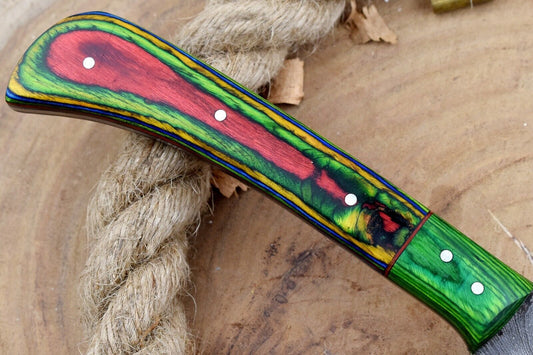 Custom Handmade Forged Damascus Steel Kitchen Chef Knife with Multi Dollar Sheet Handle