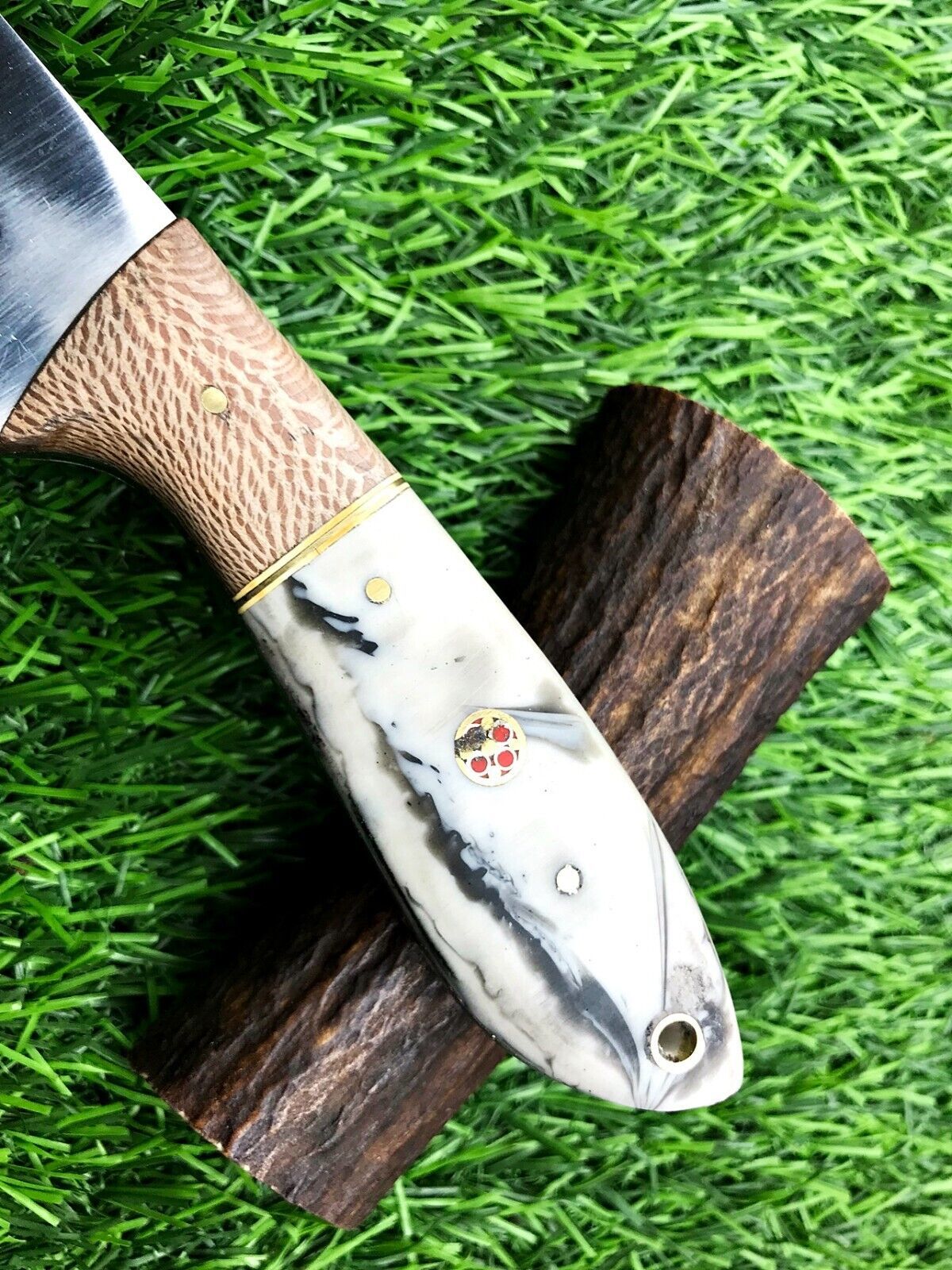 8" Handmade Stainless Steel Skinner – Hunting & Survival Blade with Premium Leather Sheath