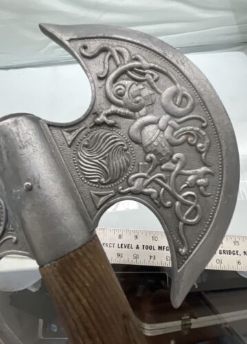 25" Hand Forged Viking Double Blade Axe Battle Ready Steel Axe with Leather Sheath