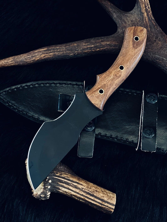 9" Handmade D2 Steel Bowie Knife – Camel Bone & Wood Handle