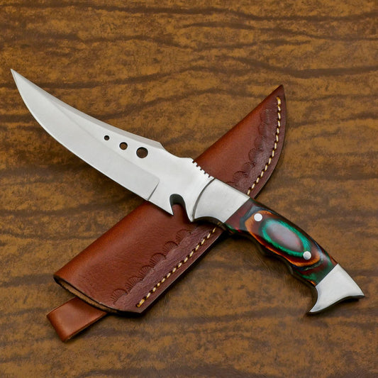 Adventure D2 Bowie Knife | 11-Inch Full Tang Blade with Pakka Wood Handle