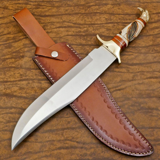Premium Custom Handmade D2 Steel Bowie Knife – 13-Inch Hunting & Camping Blade