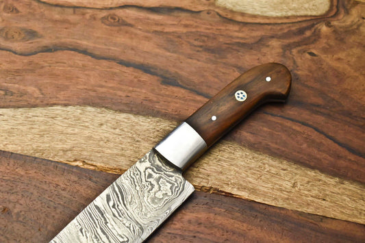 Handmade Damascus Steel Chef Knife – Full Tang Forged Blade, Razor Sharp