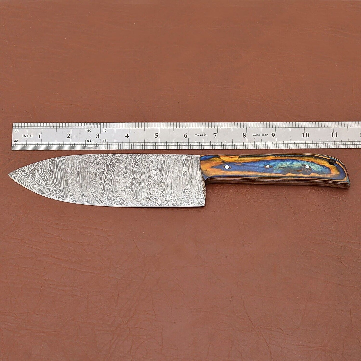 Hand-Forged Damascus Steel Chef Fillet Knife with Elegant Pakka Wood Handle