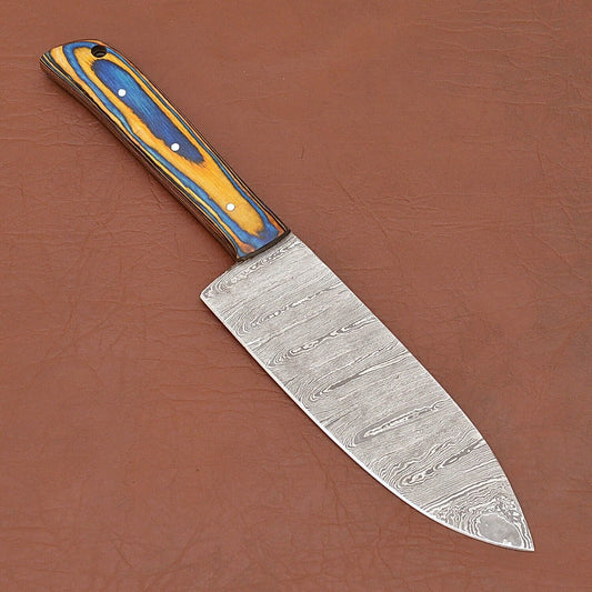 Hand-Forged Damascus Steel Chef Fillet Knife with Elegant Pakka Wood Handle