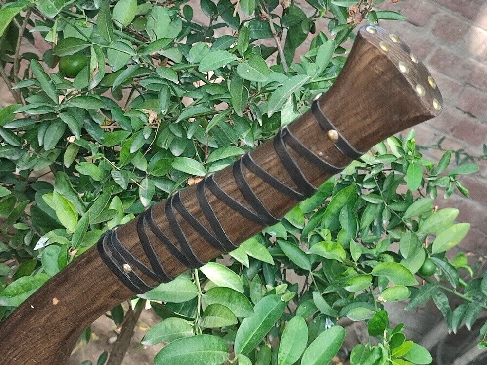 Handmade Rare Art Carbon Steel Viking Throwing Axe – Walnut Wood Handle with Leather Sheath