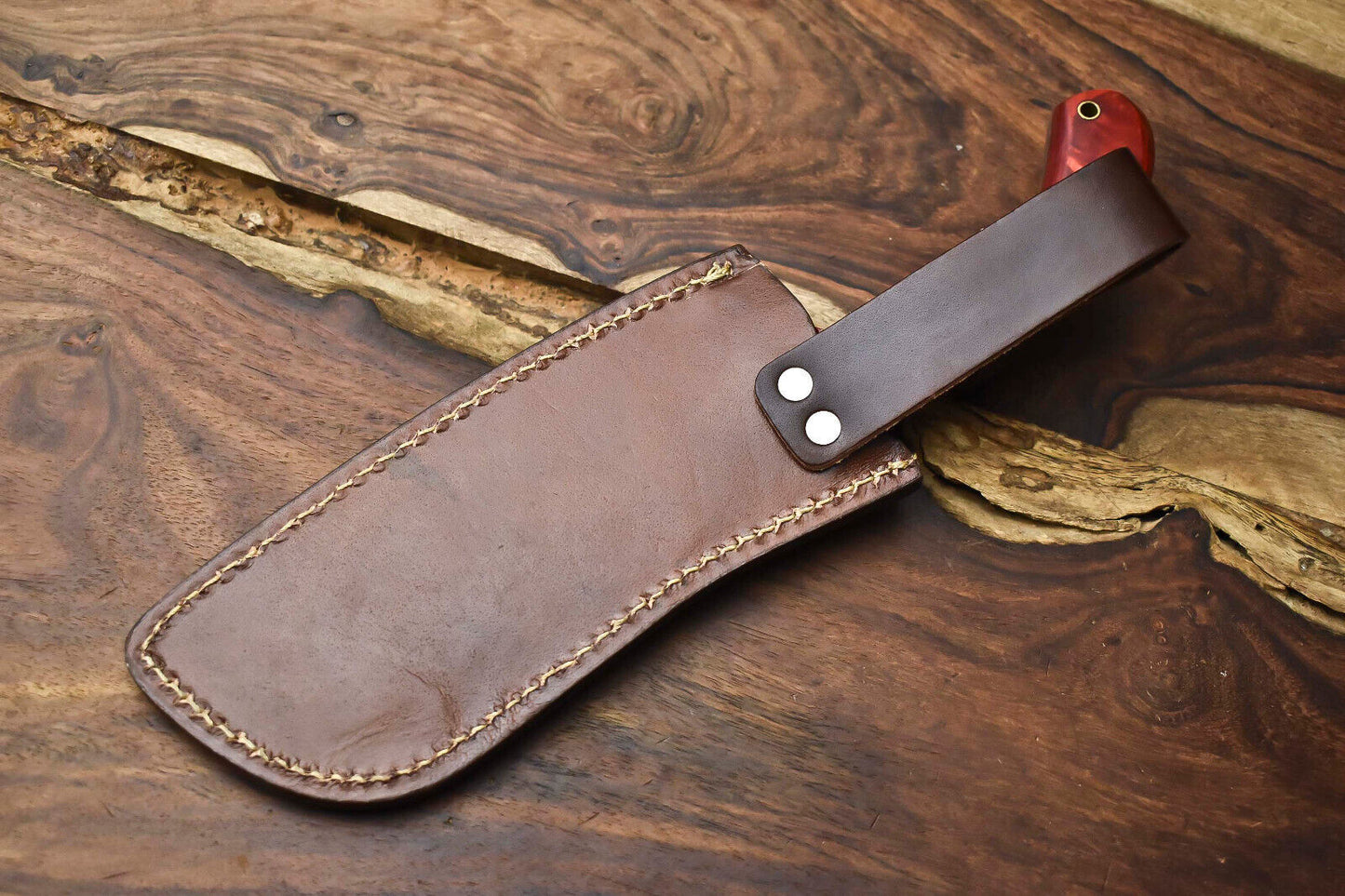 12" Artisan Hand-Forged Damascus Steel Chef Knife – Full Tang Kitchen Blade