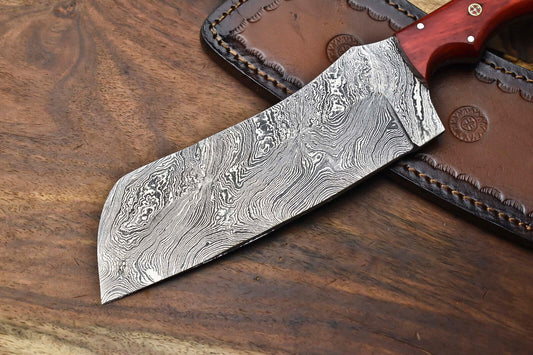 12" Artisan Hand-Forged Damascus Steel Chef Knife – Full Tang Kitchen Blade