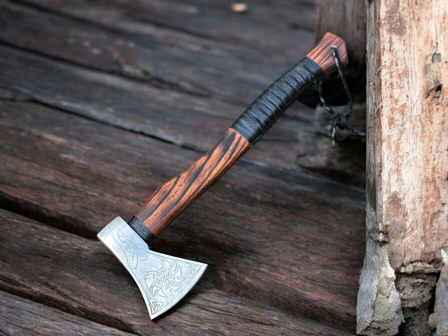 Handmade Viking Axe – Nordic Style Hatchet with Custom Wood Handle