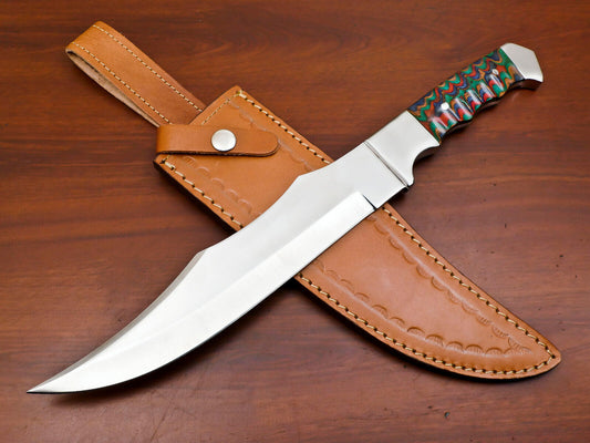 Hand Made D2 Steel Full Tang 13-Inch Bowie Hunting Knife – Steel Guard