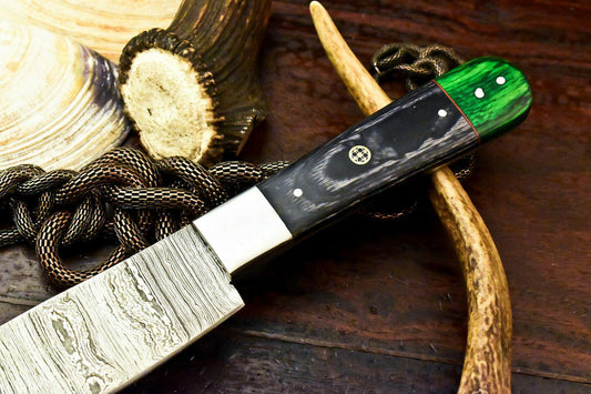 Custom Handmade Damascus Chef Hunting Knife | Full Tang | Hard Wood Handle