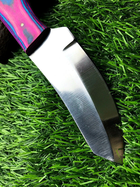 9" Full Tang Stainless Steel Hunting & Survival Knife with Leather Sheath