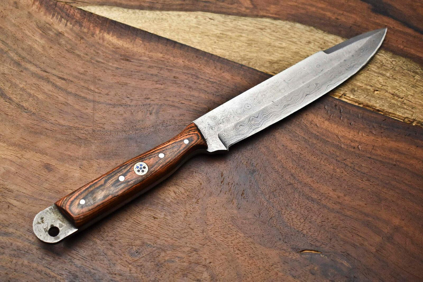 Handmade Damascus Blade Kitchen Full Tang Chef Knife, Expertly Crafted for Precision and Durability